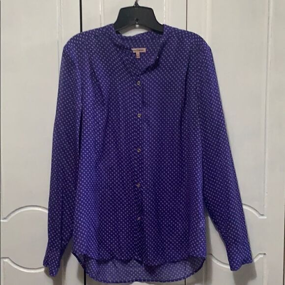 Juicy Couture Purple print  button up blouse M - Picture 1 of 10
